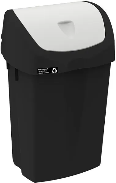 NRW Abfalleimer mit weißem Schwingdeckel, nachhaltig, 25 L