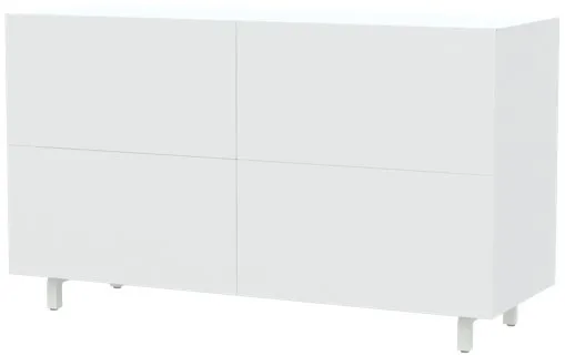 Weißer Schrank mit höhenverstellbarem Tisch