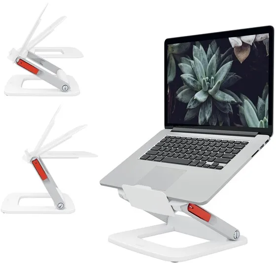 Leitz Ergo verstellbarer Laptopständer mit mehreren Winkeln, 63 % recyceltem Kunststoff, weiß